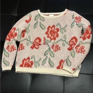 Sezane Floral Knit Sweater